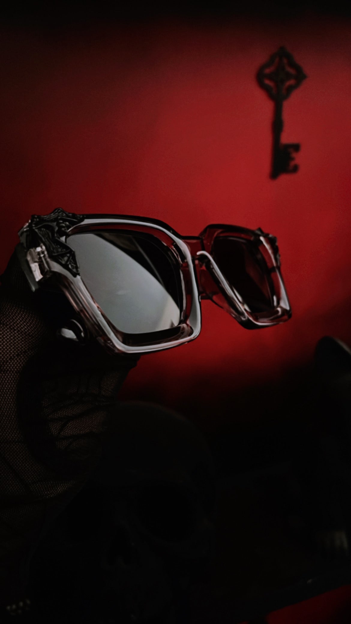 Square Clear Gray Sunglasses