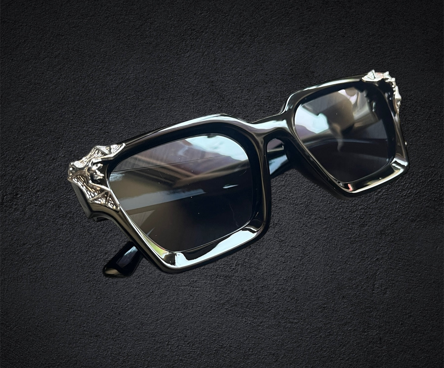 Square Black Gloss Sunglasses
