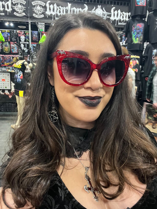 Bat Charm Wide Sunglasses