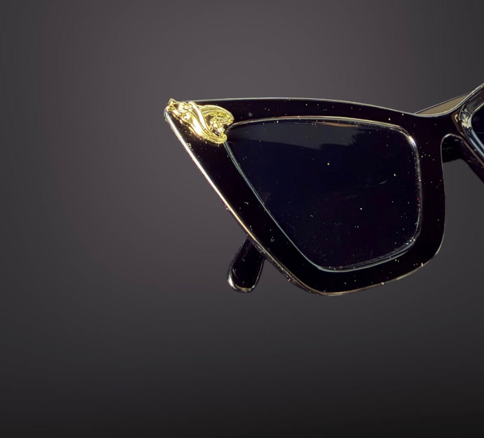 B*tch Bat Charm Black Sunglasses