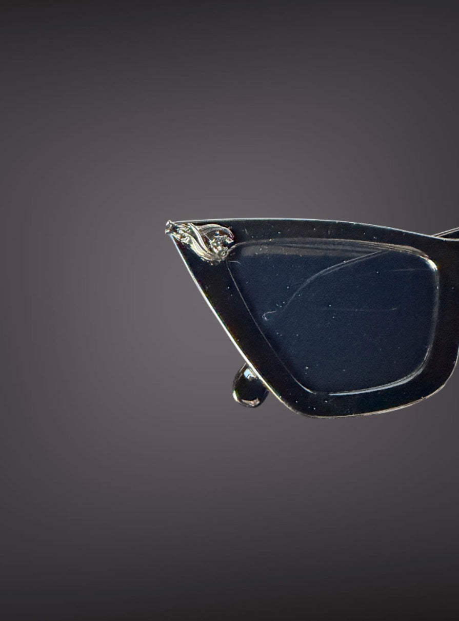 B*tch Bat Charm Black Sunglasses