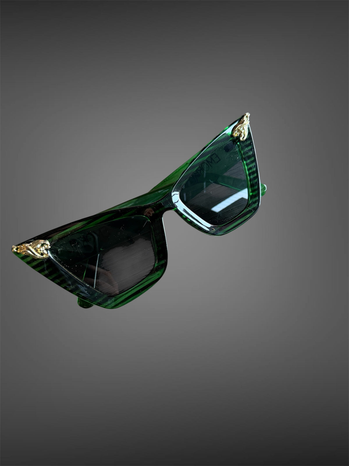 B*tch|Green and Black Stripe| Bat Charms Sunglasses