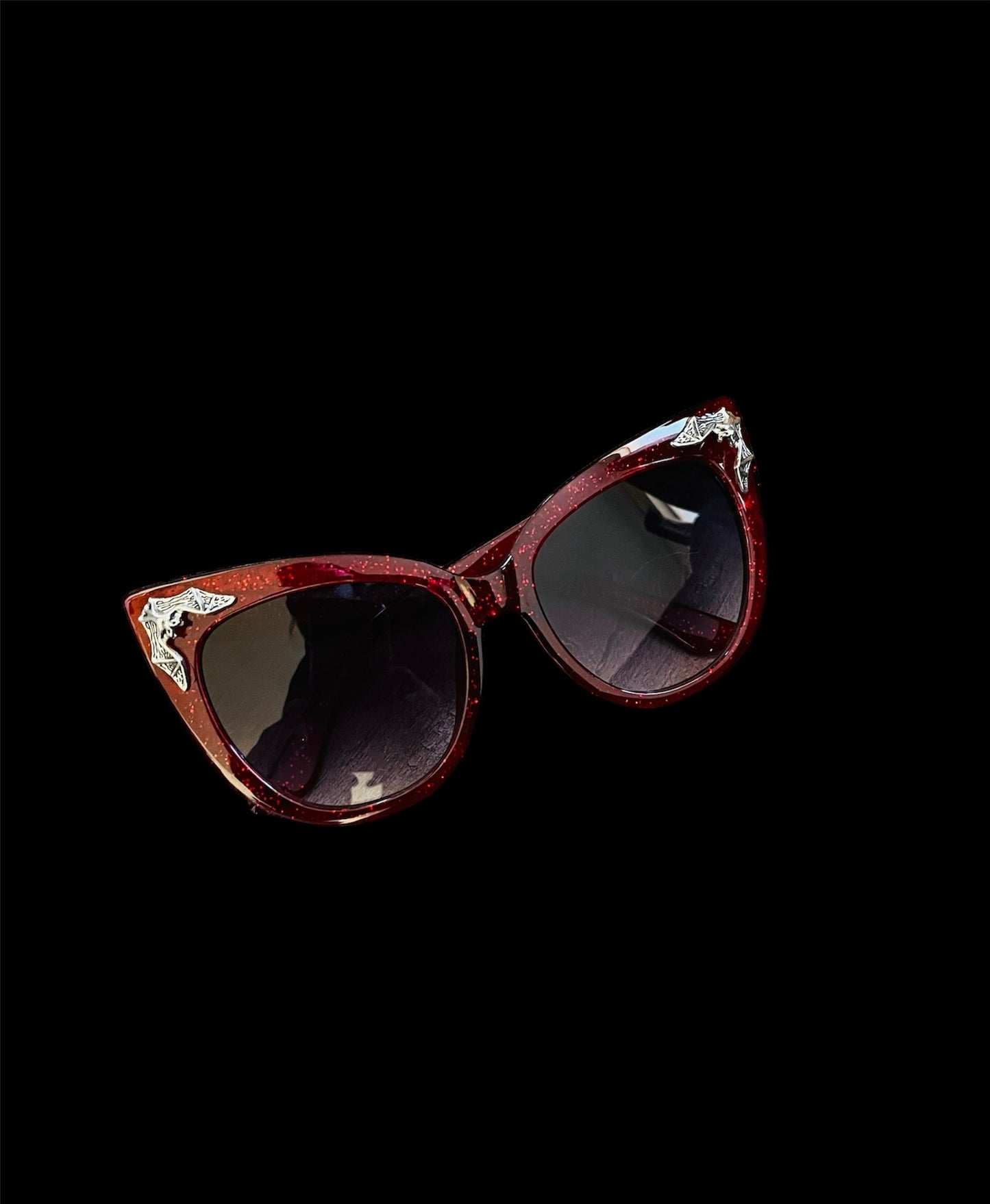 Large Cat-eye Red Glitter Sunglasses