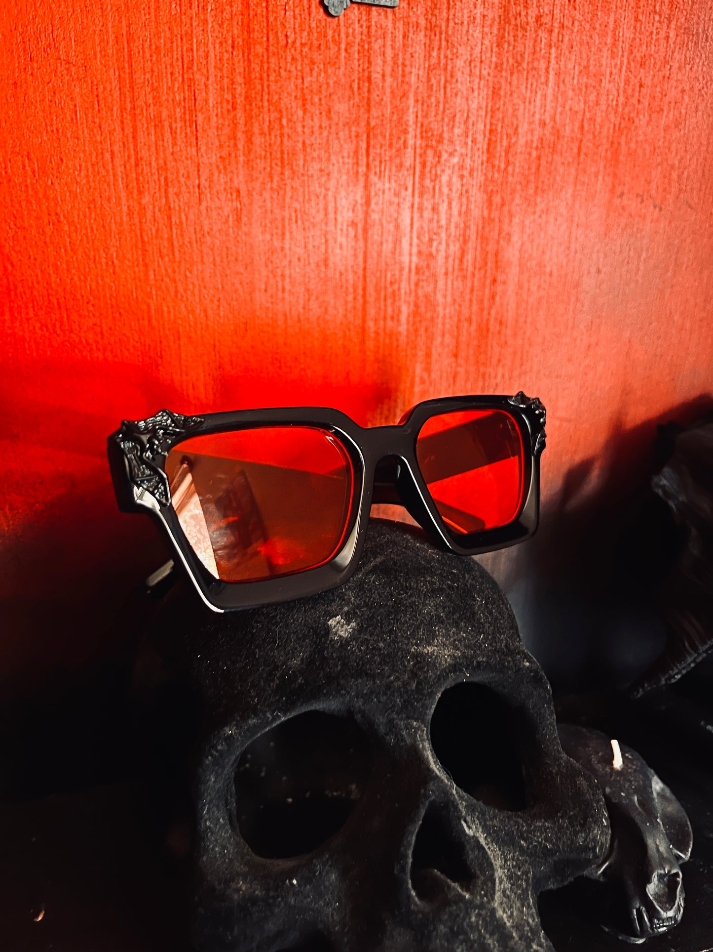 Retro Red Lens Sunglasses