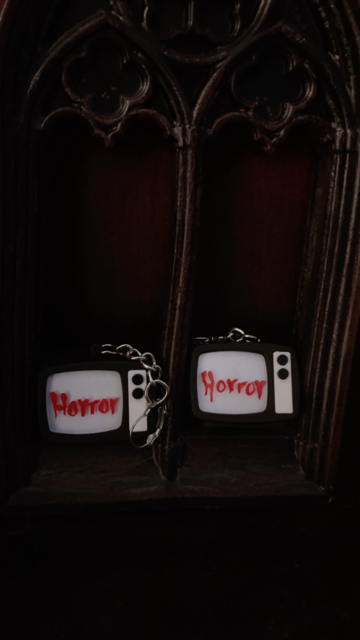 Mini TV Terror Horror Earrings