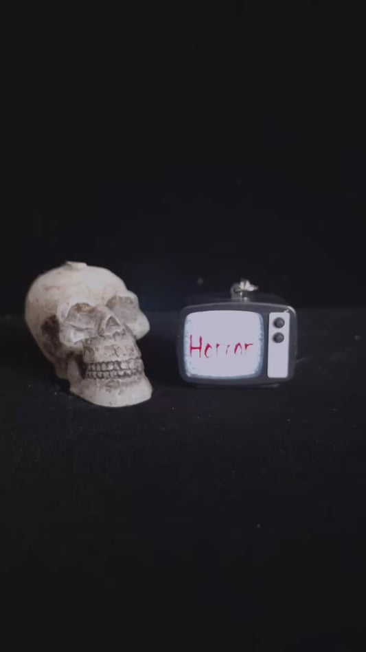 Mini TV Terror Horror Earrings & Keychains